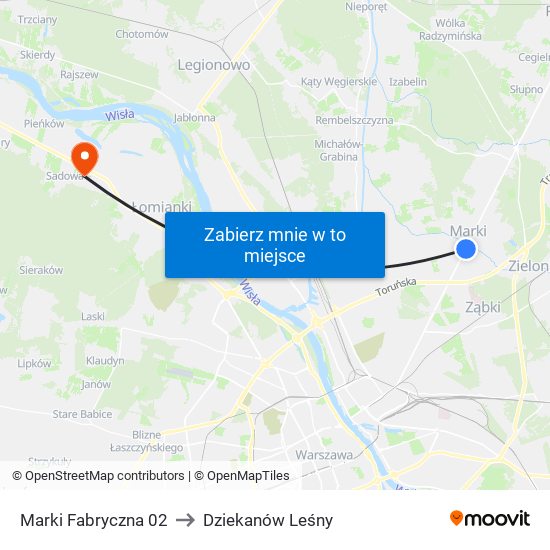 Marki Fabryczna 02 to Dziekanów Leśny map