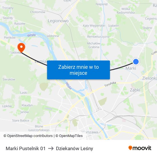 Marki Pustelnik 01 to Dziekanów Leśny map