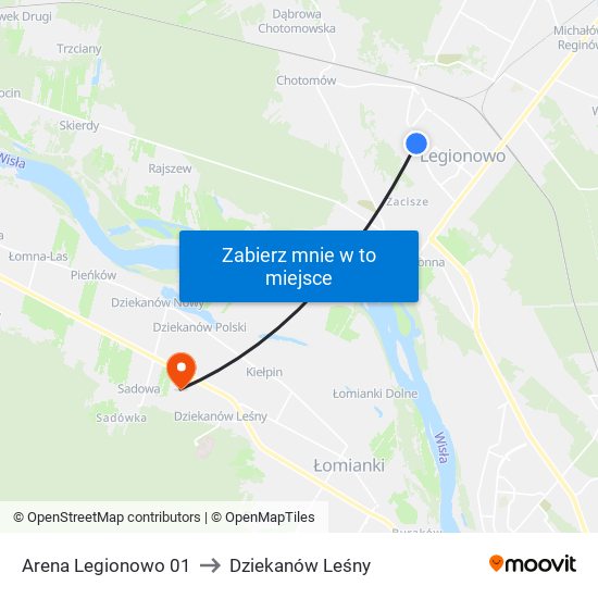 Arena Legionowo 01 to Dziekanów Leśny map