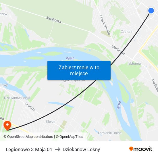 Legionowo 3 Maja 01 to Dziekanów Leśny map