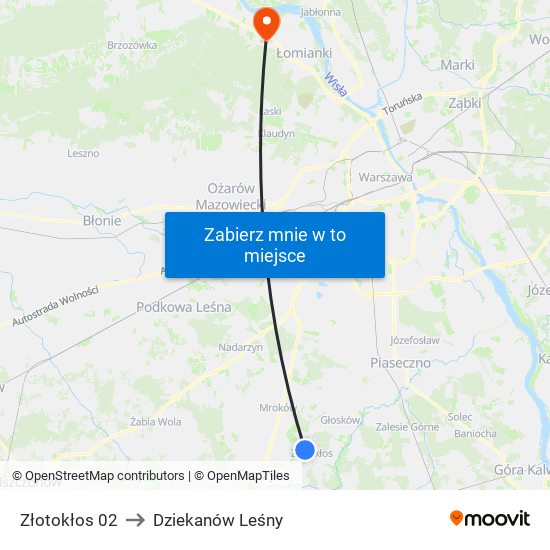 Złotokłos 02 to Dziekanów Leśny map