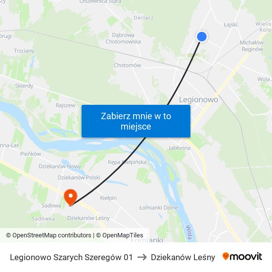 Legionowo Szarych Szeregów 01 to Dziekanów Leśny map