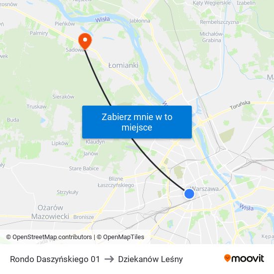 Rondo Daszyńskiego 01 to Dziekanów Leśny map