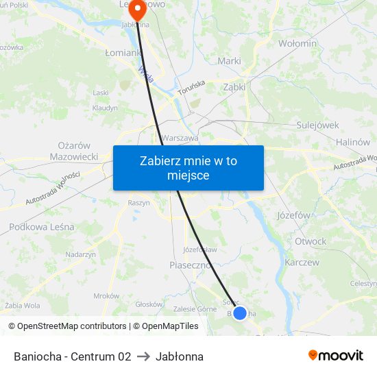 Baniocha - Centrum 02 to Jabłonna map