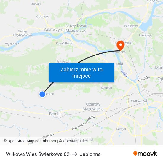 Świerkowa 02 to Jabłonna map