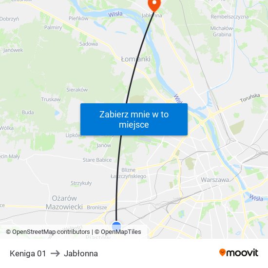 Keniga 01 to Jabłonna map