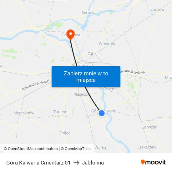 Góra Kalwaria Cmentarz 01 to Jabłonna map