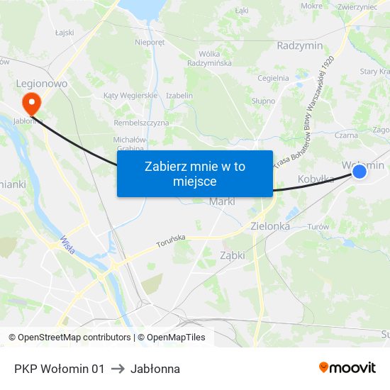 PKP Wołomin 01 to Jabłonna map