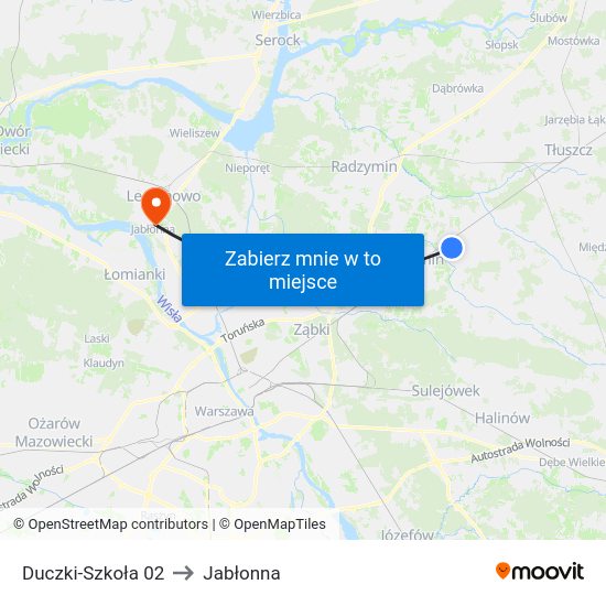 Duczki-Szkoła to Jabłonna map