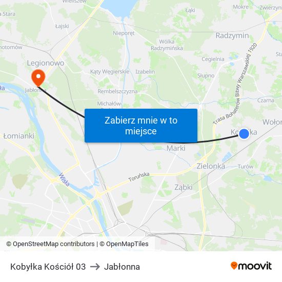 Kobyłka Kościół 03 to Jabłonna map