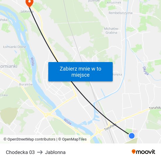 Chodecka to Jabłonna map