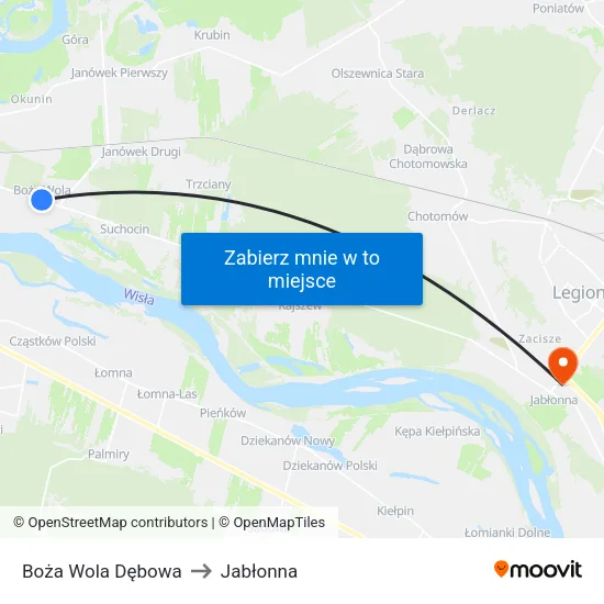 Boża Wola Dębowa to Jabłonna map