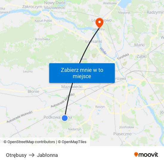 Otrębusy to Jabłonna map