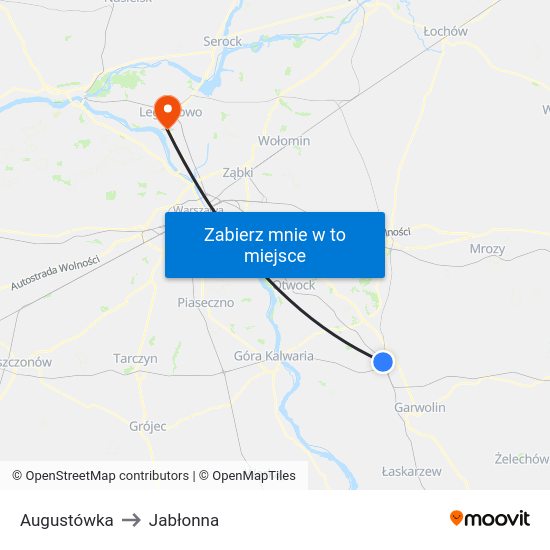 Augustówka to Jabłonna map