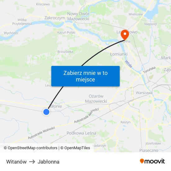 Witanów to Jabłonna map