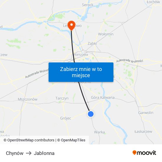 Chynów to Jabłonna map