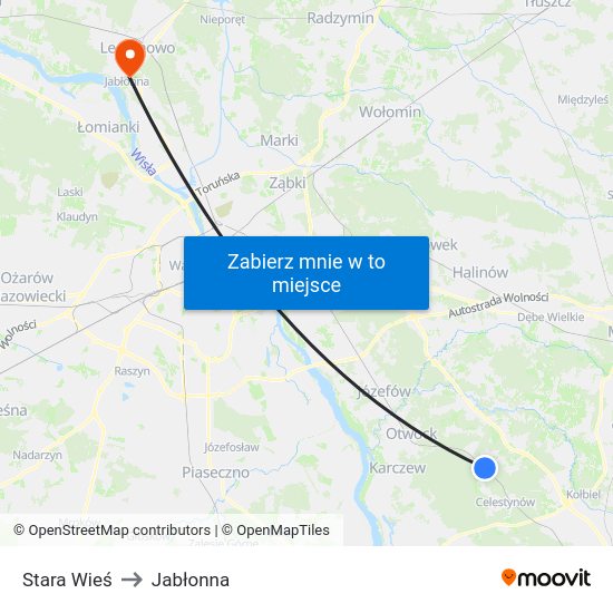 Stara Wieś to Jabłonna map