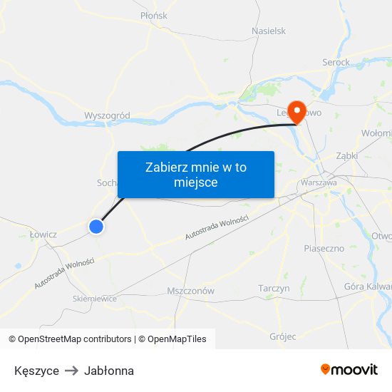 Kęszyce to Jabłonna map