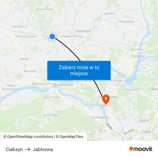 Cieksyn to Jabłonna map