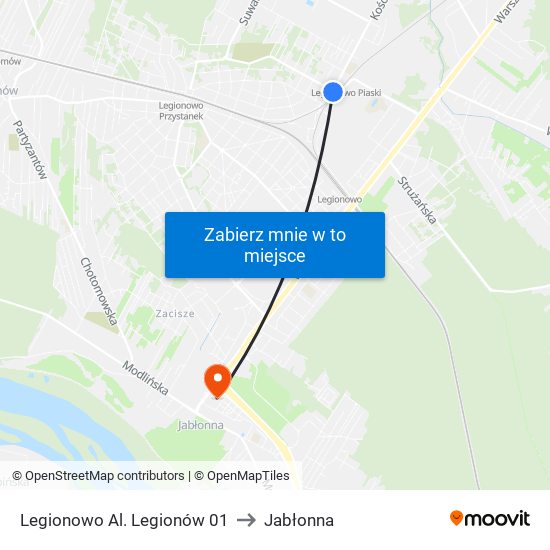 Legionowo Al. Legionów 01 to Jabłonna map