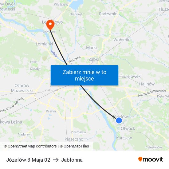 Józefów 3 Maja 02 to Jabłonna map