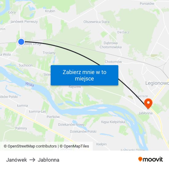 Janówek to Jabłonna map