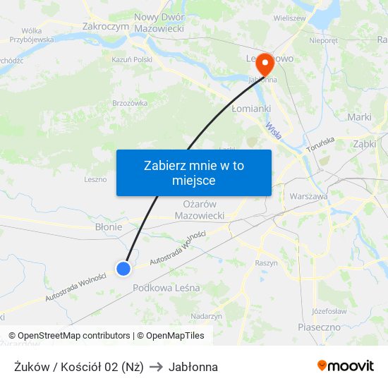 Żuków / Kościół 02 (Nż) to Jabłonna map