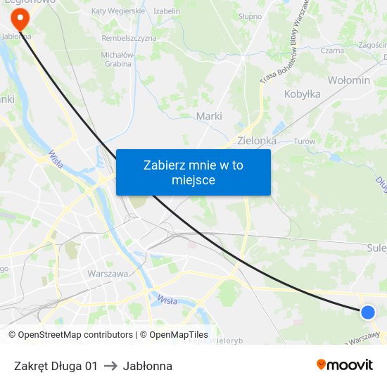 Zakręt Długa 01 to Jabłonna map