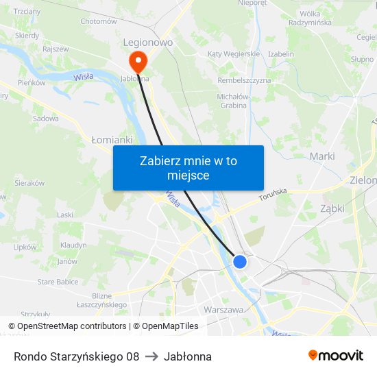 Rondo Starzyńskiego 08 to Jabłonna map