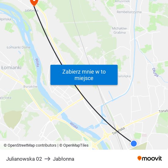 Julianowska 02 to Jabłonna map
