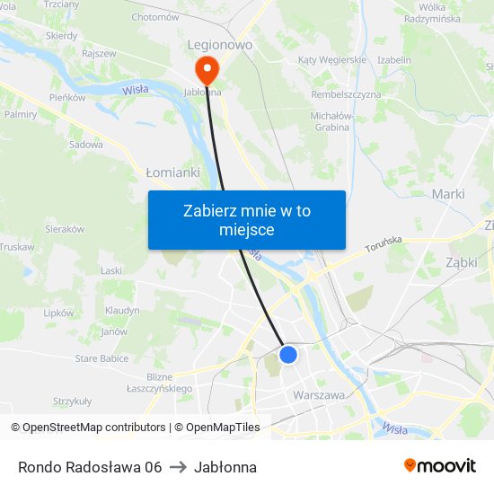 Rondo Radosława 06 to Jabłonna map