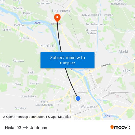 Niska 03 to Jabłonna map