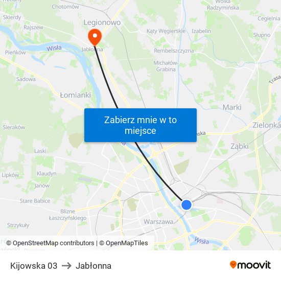 Kijowska 03 to Jabłonna map