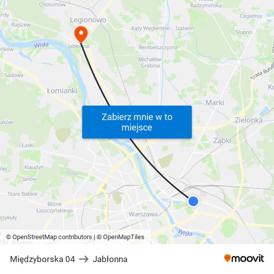 Międzyborska 04 to Jabłonna map