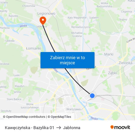 Kawęczyńska-Bazylika to Jabłonna map