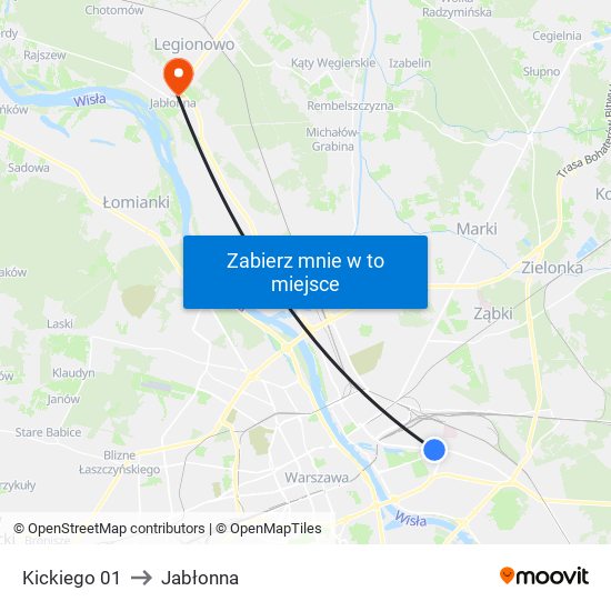 Kickiego 01 to Jabłonna map