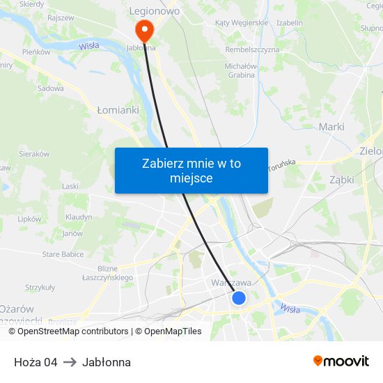 Hoża 04 to Jabłonna map