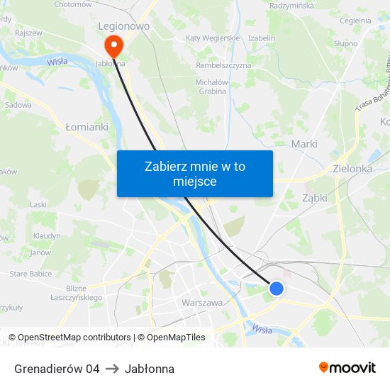 Grenadierów 04 to Jabłonna map