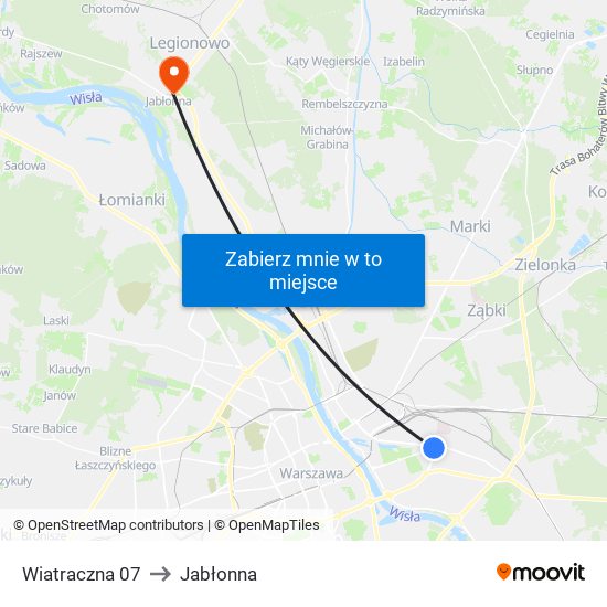 Wiatraczna 07 to Jabłonna map