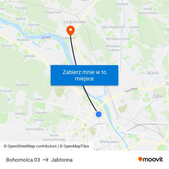 Bohomolca 03 to Jabłonna map