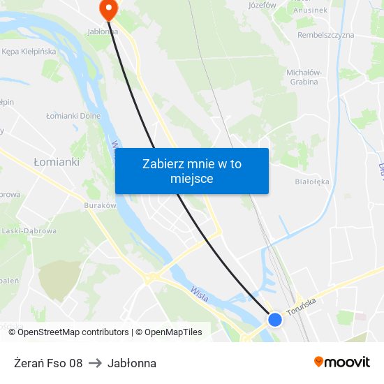 Żerań Fso 08 to Jabłonna map