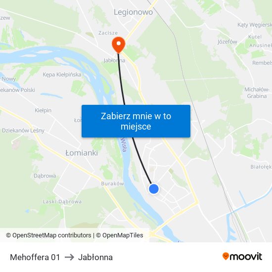 Mehoffera to Jabłonna map