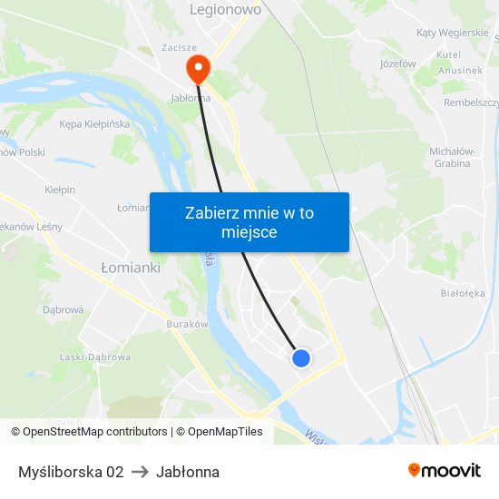 Myśliborska 02 to Jabłonna map