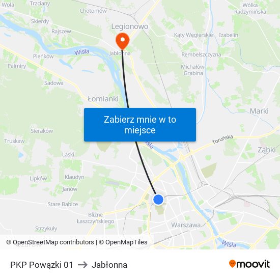 PKP Powązki 01 to Jabłonna map