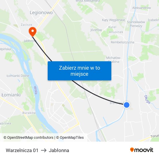 Warzelnicza 01 to Jabłonna map