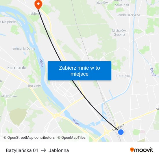 Bazyliańska 01 to Jabłonna map