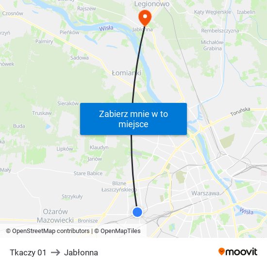 Tkaczy 01 to Jabłonna map