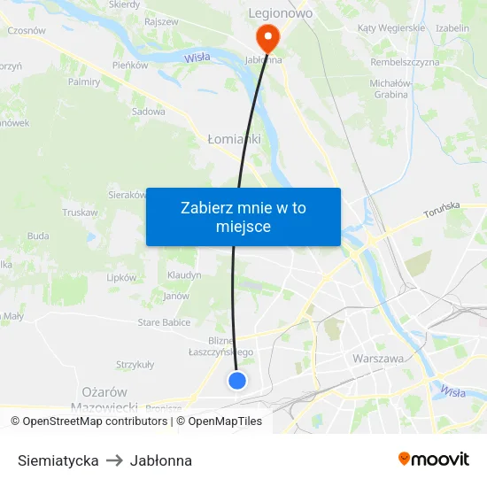 Siemiatycka to Jabłonna map