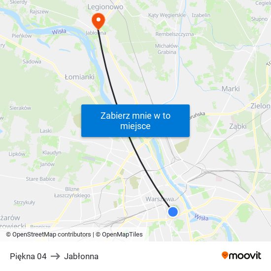 Piękna 04 to Jabłonna map