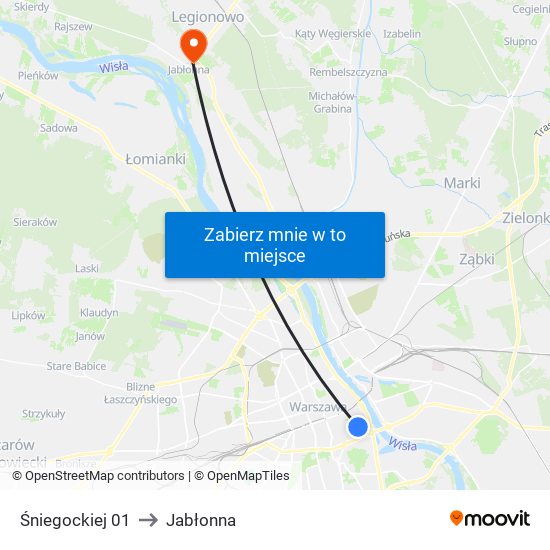 Śniegockiej 01 to Jabłonna map